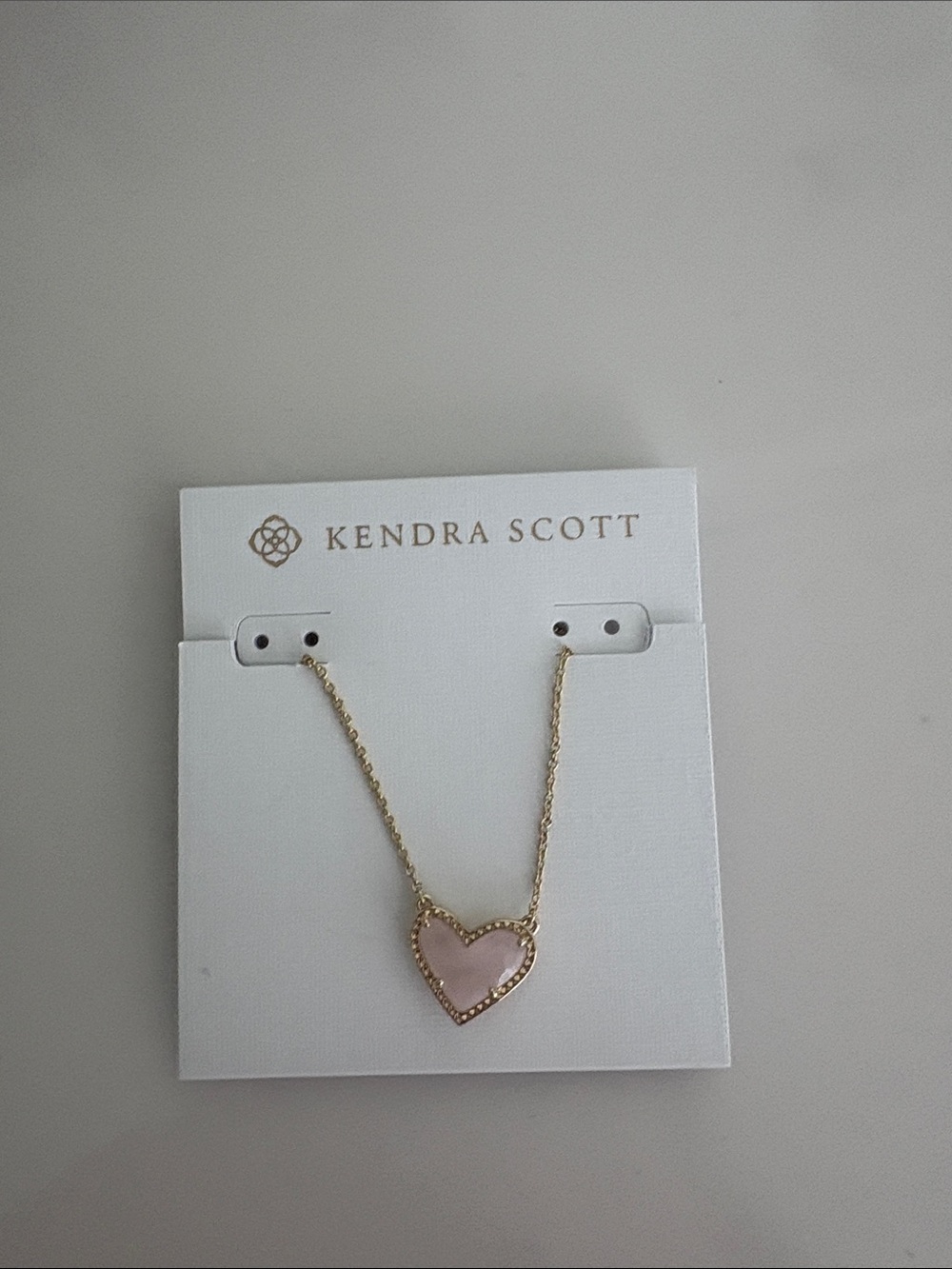 Kendra Scott Gold Chain Necklace with Pink Heart Pendant
